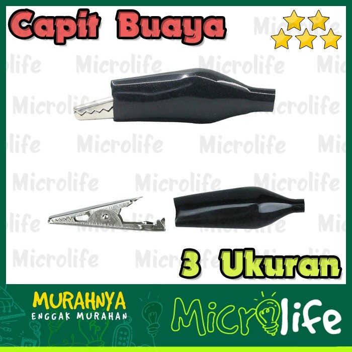 Capit Buaya Alligator Clip Jepit Aki Sepasang Hitam Merah