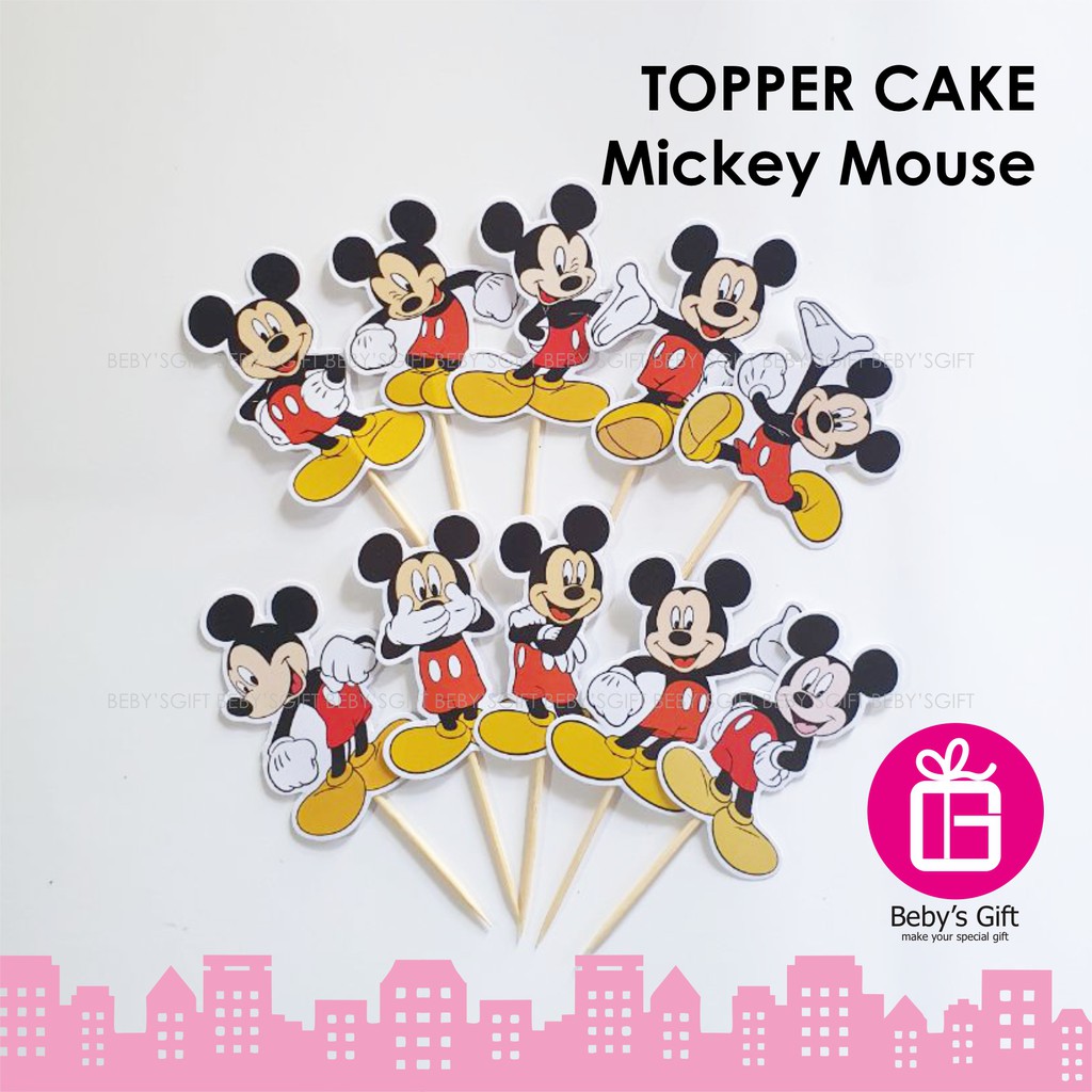 Beby's Gift Topper Kue Ultah Karakter Mickey Mouse