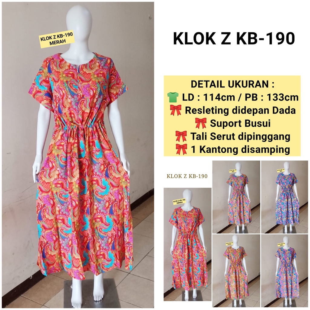 AS Dress Klok Zipper Batik Kudamas LD 114cm Busui