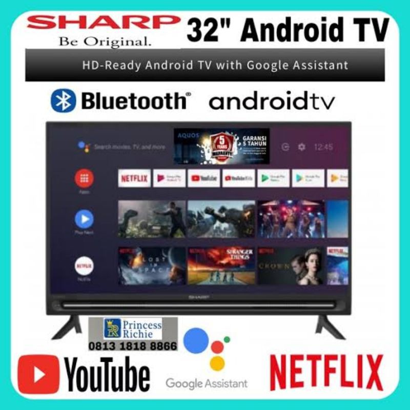 SHARP 2T-C 32 BG1I / 32 IN ANDROID DIGITAL LED TV FULL HD + USB / 2TC32BG1I