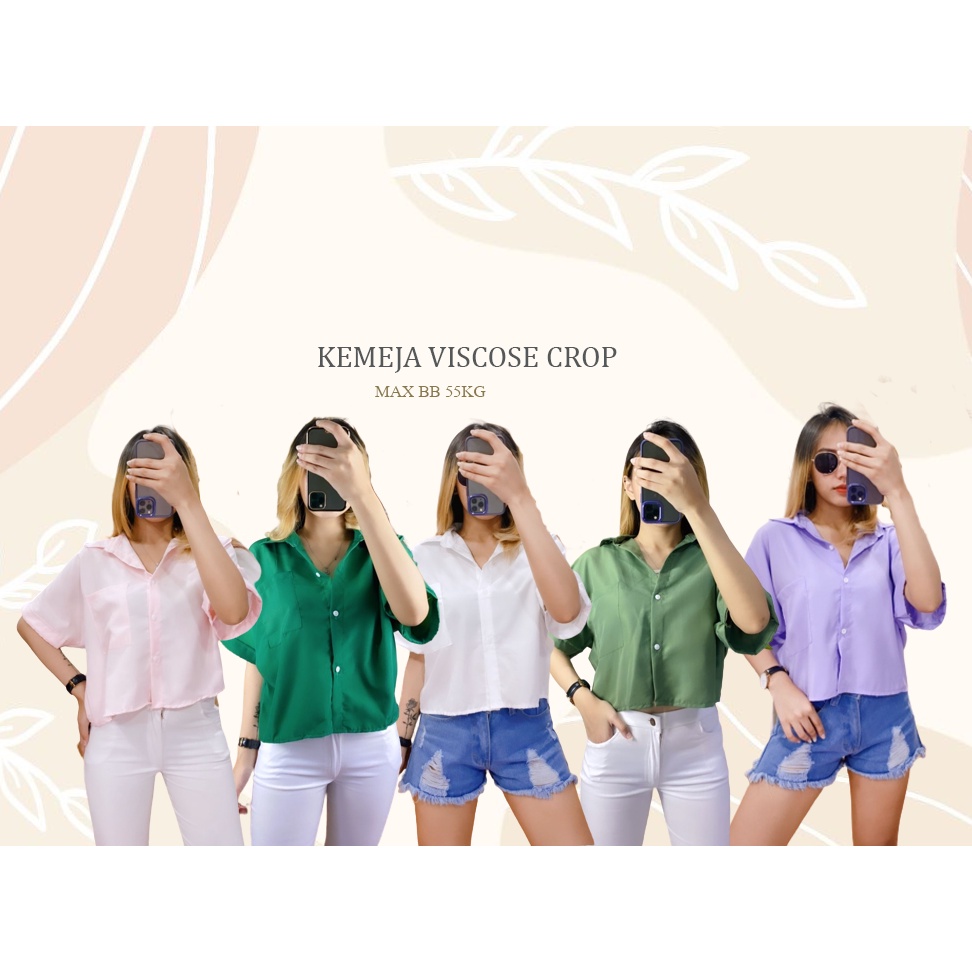 RX Fashion - Purcica Oversize Comfy Shirt - Kemeja Viscose Crop Shirt - Kemeja Crop Kekinian / Kem Jolize - BN