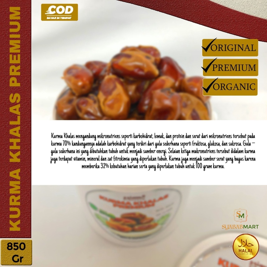 

Kurma Khalas Ember 850 gram Original Premium | Kurma Premium Jakarta