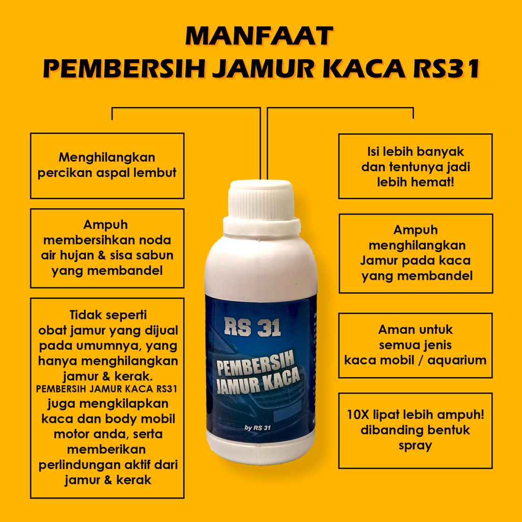 Pembersih Jamur Kaca RS31 / Waterspot Remover Penghilang Jamur Mobil, Motor, Aquarium &amp; Cermin