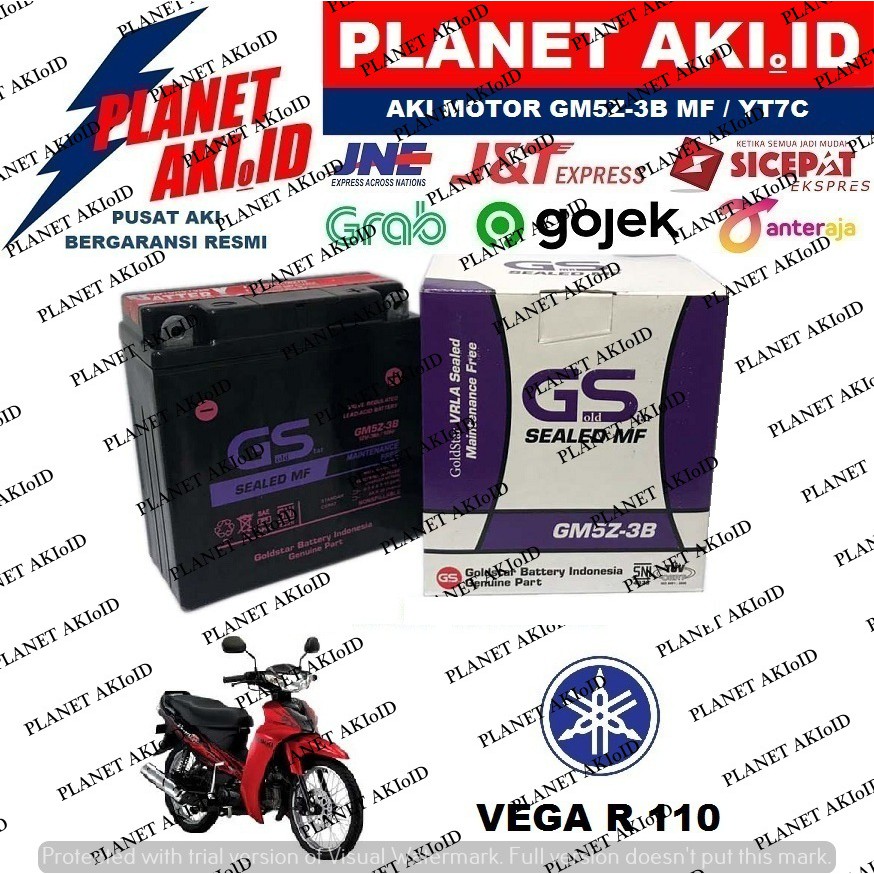 Aki Motor Yamaha Vega R / RR 110 GM5Z3B Accu Kering MF