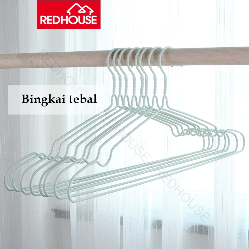 RED HOUSE Gantungan Baju / Hanger Kawat Lapis Plastik- Isi 10 Pcs RED HOUSE