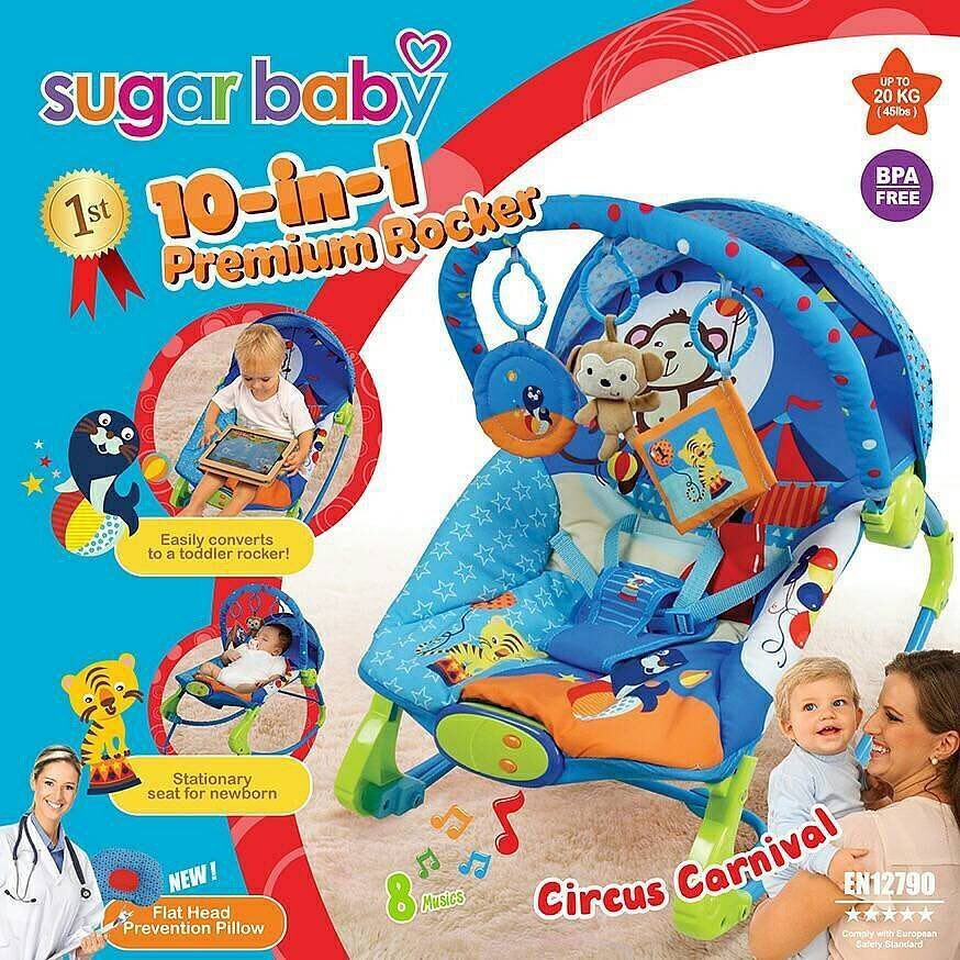 SUGAR BABY BOUNCER 10 IN 1 PREMIUM ROCKER