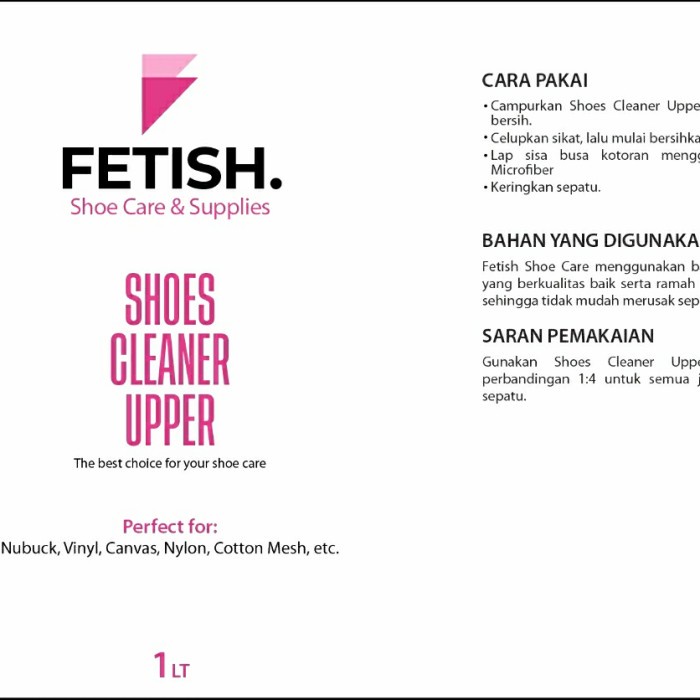 Pembersih Sepatu - Shoes Cleaner 1000Ml Resep Shoes And Care