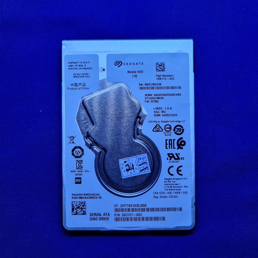 HARDISK / HDD SEAGATE 1TB INTERNAL LAPTOP 2.5