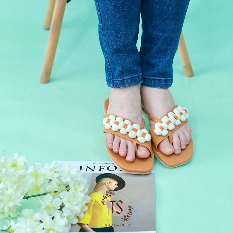 Sandal Japit Jempol Bunga Kapas Import Morego 929-A11