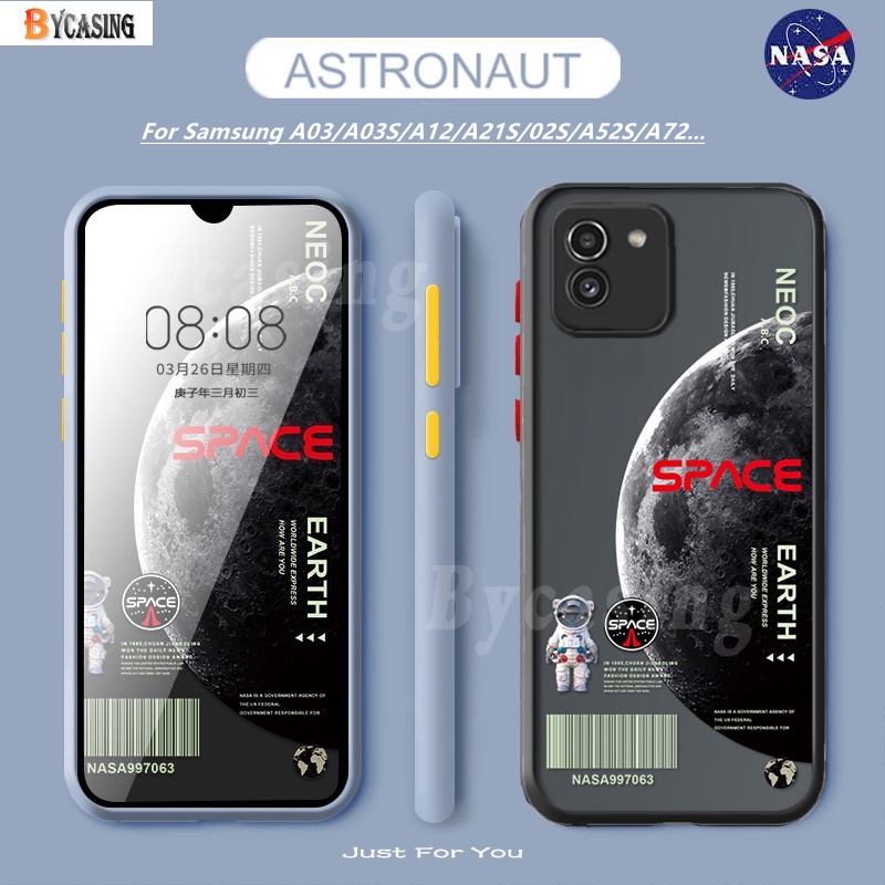 Case Matte Desain NASA Astronot Untuk Samsung A03 A03S A02S A12 A21S A52S A72 A10 A20 A22 A50 A51 A71