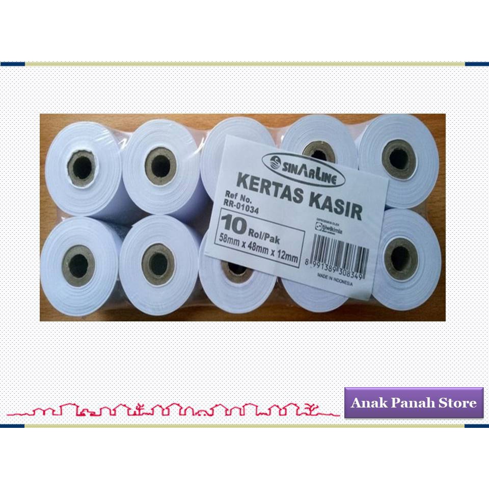 

Kertas Struk HVS ukuran 58 mm x 48 mm Merk Paperline ( isi 10 roll )