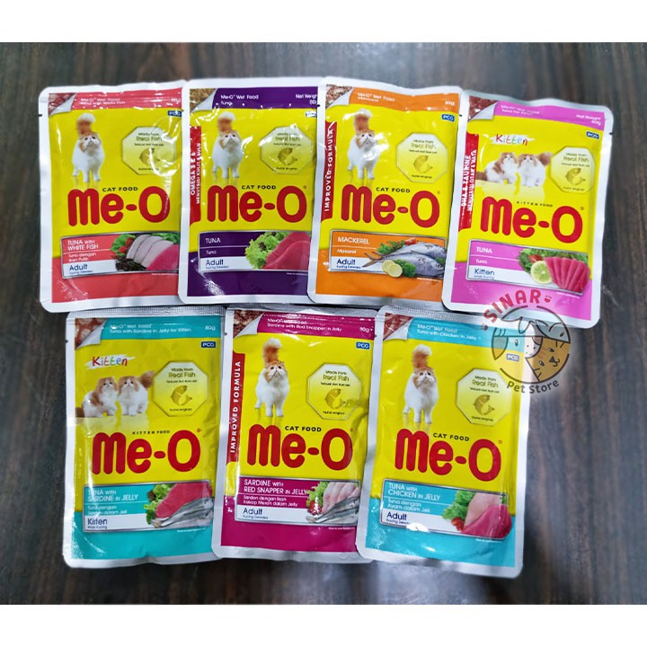 Me-o Pouch 80Gr Wet Cat Kitten Food Sachet Makanan Basah Kucing Meo