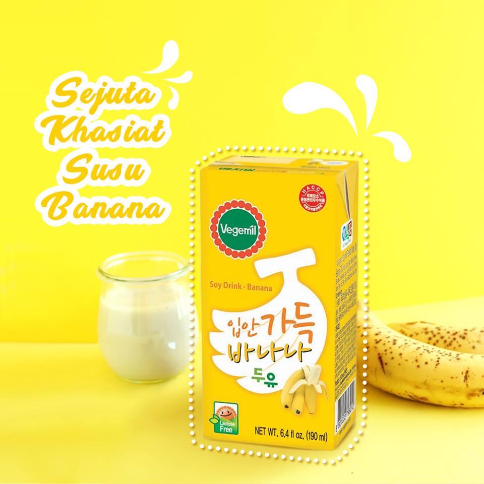 

[Vegemil Banana Soy Milk Drink - Minuman Susu Sari Kedelai Rasa Pisang 190ml Made in Korea]