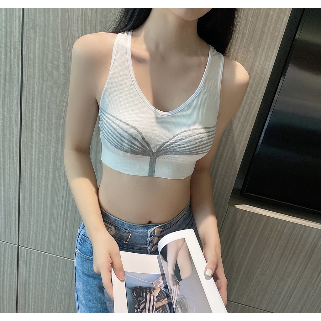 Victoria Sport Bra Tanpa Kawat Gym Sport Bra Wanita Import 1110