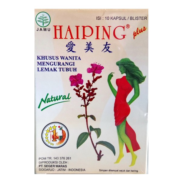 Haiping Kapsul Plus/Jamu Peluntur Lemak/Herbal Pelangsing/Obat Penurun Badan Isi 10 Kapsul