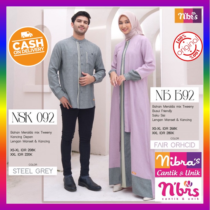 Nibras Couple Pasangan Suami Istri Terbaru 2022 Nbrs Cople Couple Koko Nibras Lengan Panjang Nsk 92 