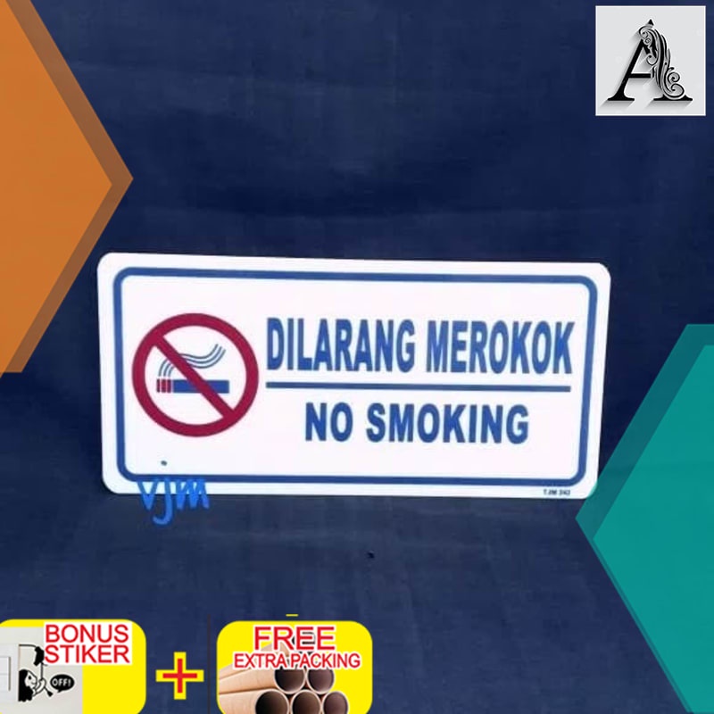 

Grosir sign label akrilik dilarang merokok 20x95cm plat acrylic