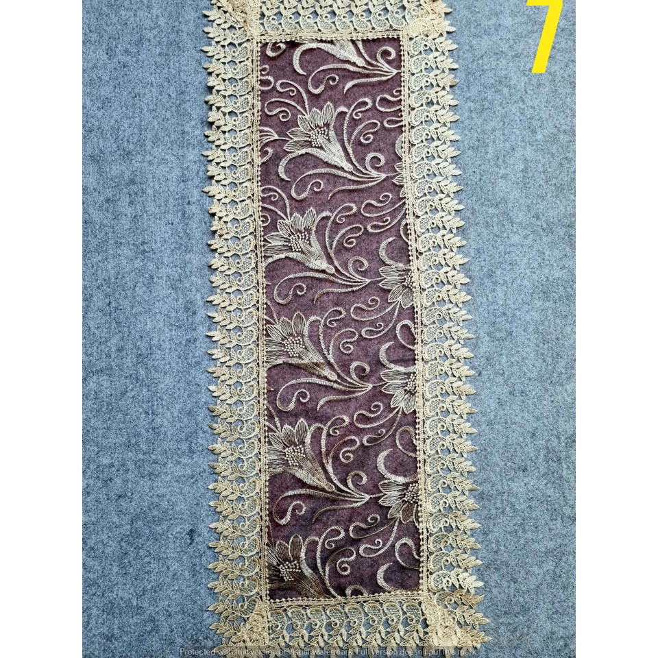 ❤ IJN ❤ Taplak Meja Ruang Tamu Karakter Bahan Polyester Bordir Renda