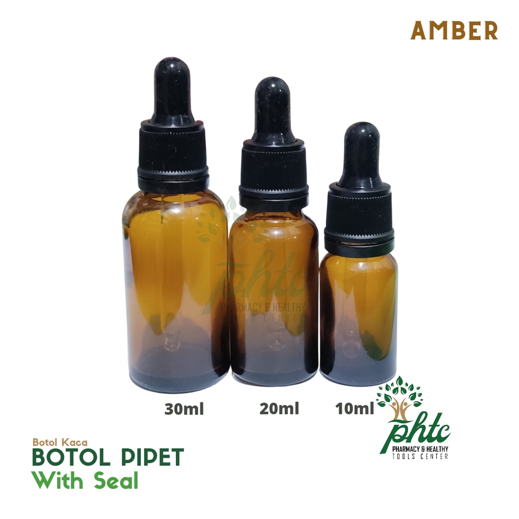 Botol Kaca Amber Tebal Pipet 20ml