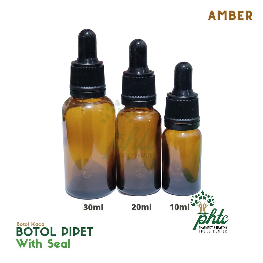 Botol Pipet Kaca Coklat 30ml - Tebal