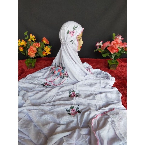 Mukena Bordir Tile anak SD | Mukena rayon Tile