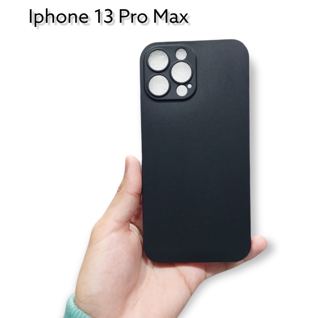 SoftCase Macaron BLACK Iphone 13 13 Pro Max TPU Full Black Protection Camera Non Slip