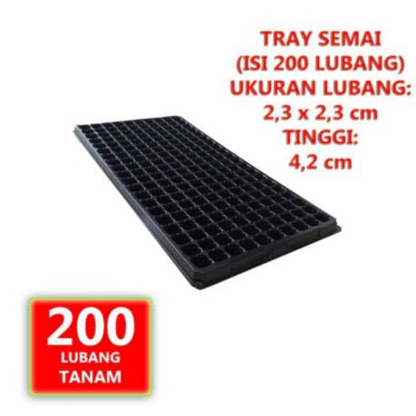 [Paket 5 Biji] Tray Semai 200 Lubang Pot Tray Penyemaian Semai Bibit Tanaman Hidroponik Hydroponik H