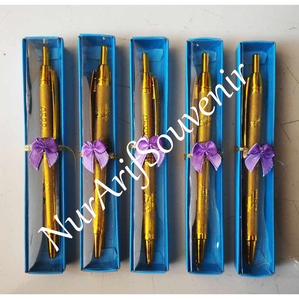 

Souvenir Pernikahan Pulpen Emas box (isi 100)