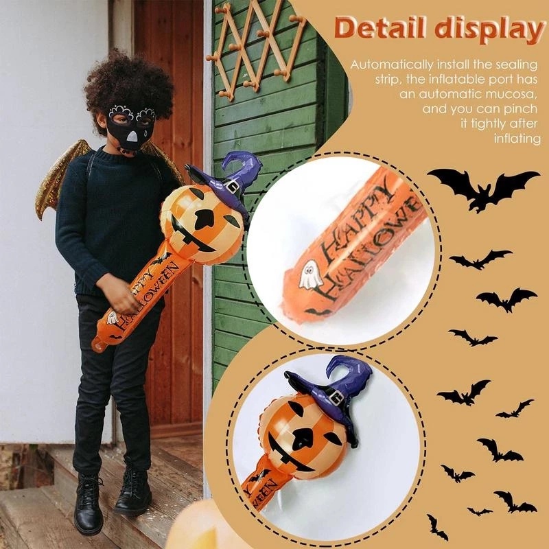 1 Pc Tongkat Balon Model Tiup Desain Devil Spider Untuk Dekorasi Pesta Halloween