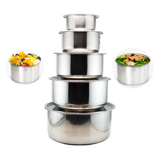 Panci Set Serbagun Stock Pot 5 pcs Stainless Steel Ware