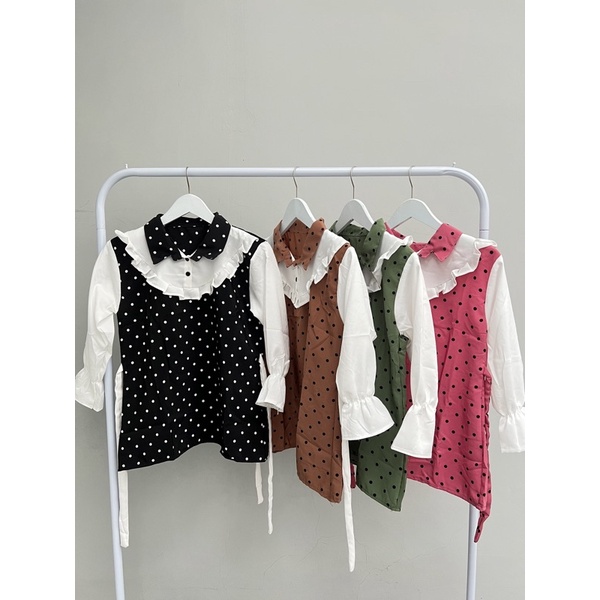 BLOUSE POLKADOT / POLKADOT BLOUSE / BLOUSE WOLFIS / BLOUSE WANITA / BLOUSE CEWE / BLOUSE KEKINIAN / 