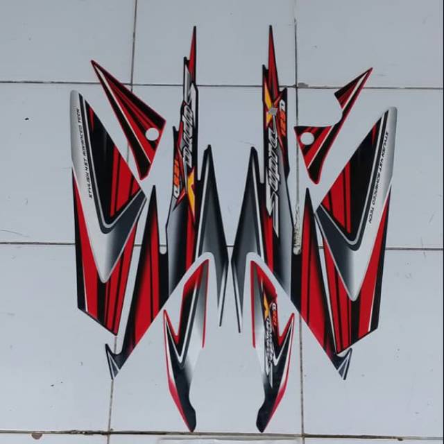 Striping supra x 125 2006 merah hitam