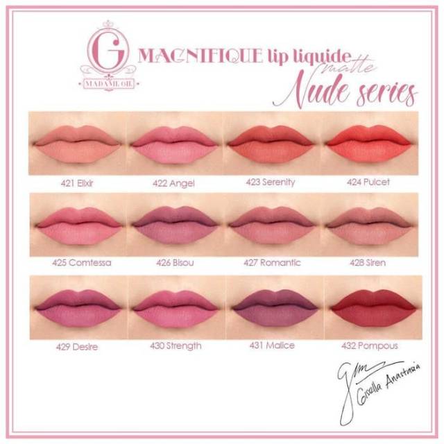 Madame gie magnifique lip cream nude series