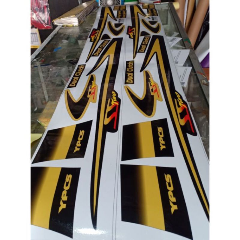 STIKER STRIPING FIZ R SS TWO MALAYSIA HITAM GOLD