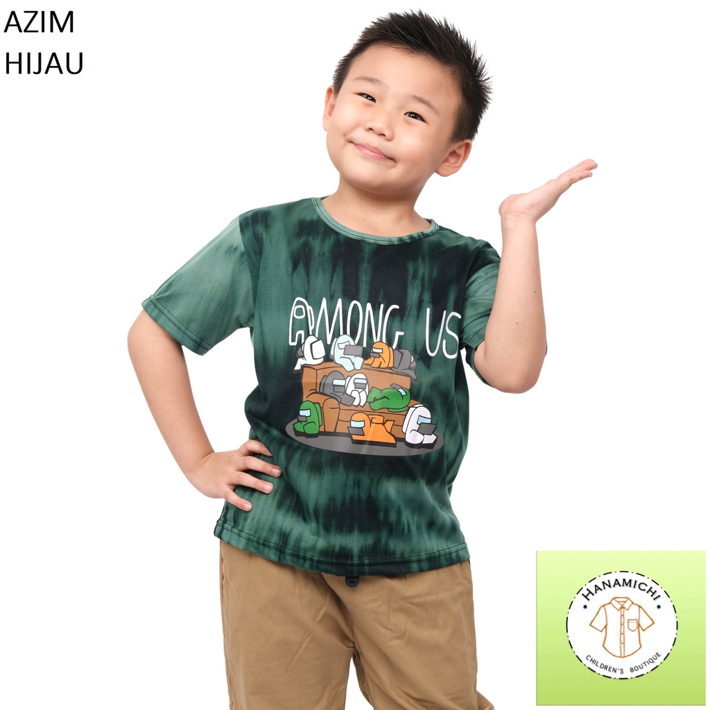 Hanamichi AZIM Kaos Anak Tie Dye Bergambar Lengan Pendek