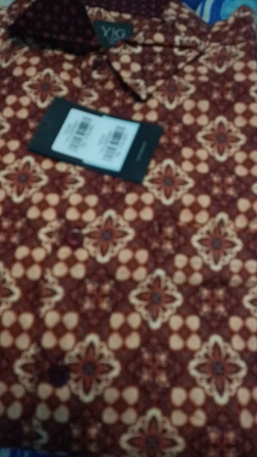 Yege Kemeja Batik Pria Printing Cokelat 9091 Lengan Panjang