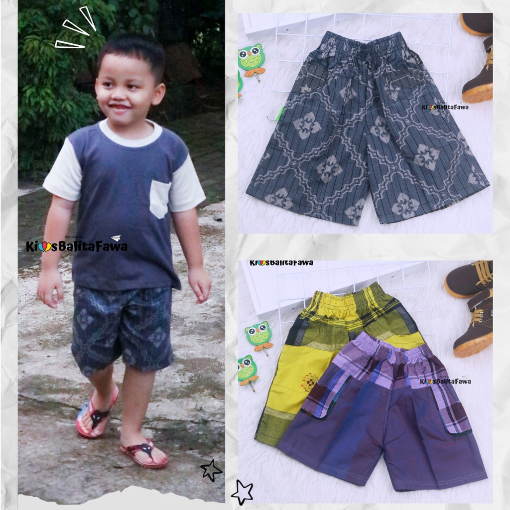 Celana Hawai Square 7-10 tahun / Celana Harian Boxer Murah Anak Tanggung Kids Summer Pants