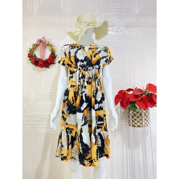 Daster ruffle serut / daster ruffle busui viral / daster serut rempel selutut-Abstrak Orngs