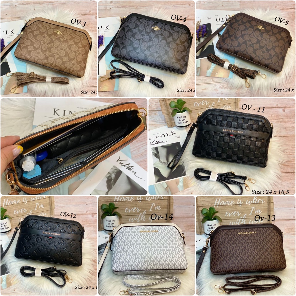 TAS SELEMPANG OVAL IMPORT PREMIUM / TAS IMPORT CEWEK/ TAS FREE TALI PENDEK TALI PANJANG / TAS OV MEWAH