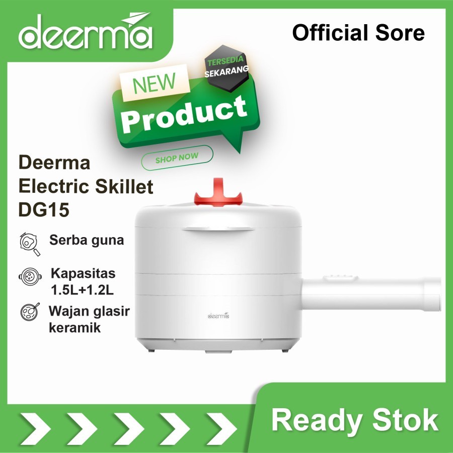 Deerma DG15 Multi Function Electric Pot Electric Cooker 1.2L + 1.5L