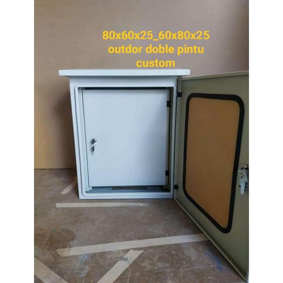 Box Panel Outdoor Custom Dobel Pintu 80x60x25