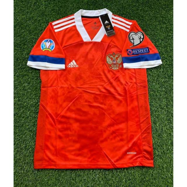 FULL PATCH EURO 2020 JERSEY BOLA RUSIA HOME EURO 2020 GRADE ORI