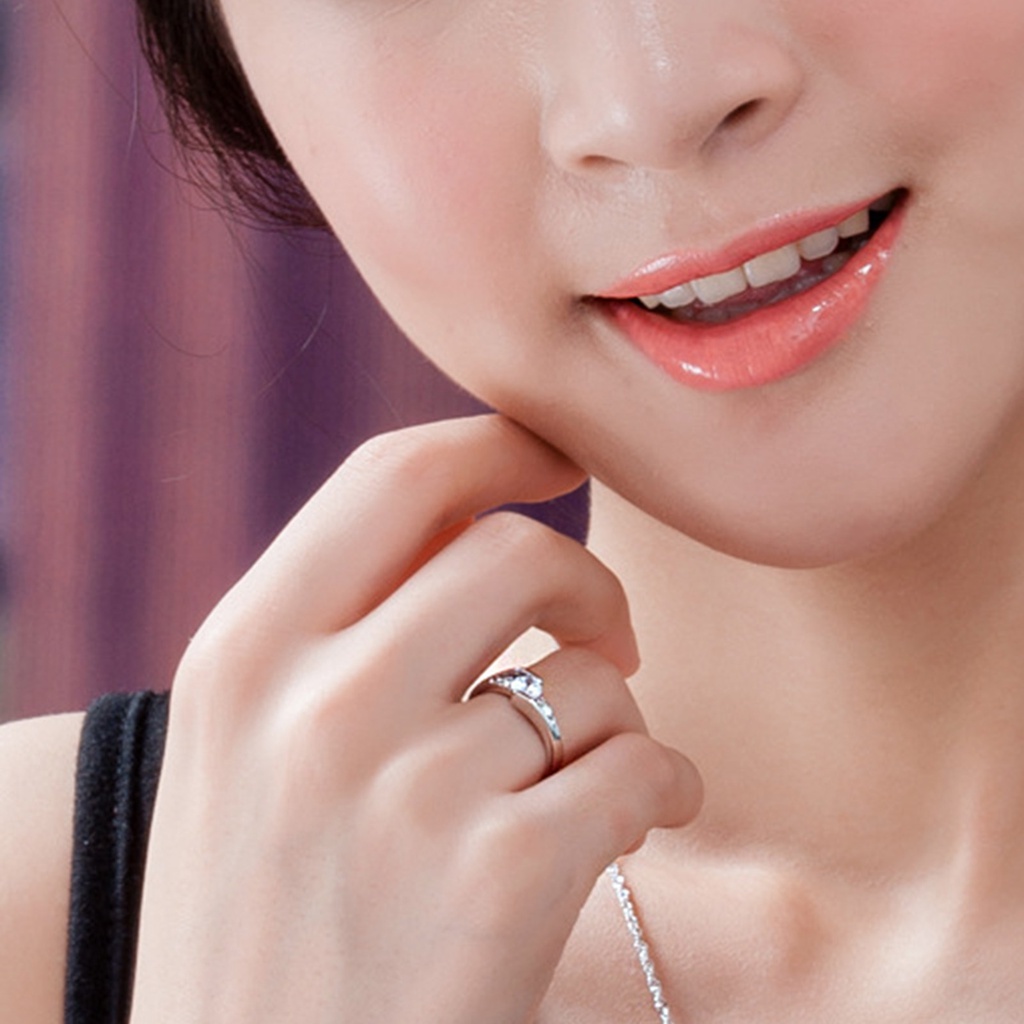 Hu Hu Hu Hu Hu Alat Bantu Pasang Kacamata♡ Cincin Jari Cubic Zirconia Berkilau Artistik Untuk Wanita