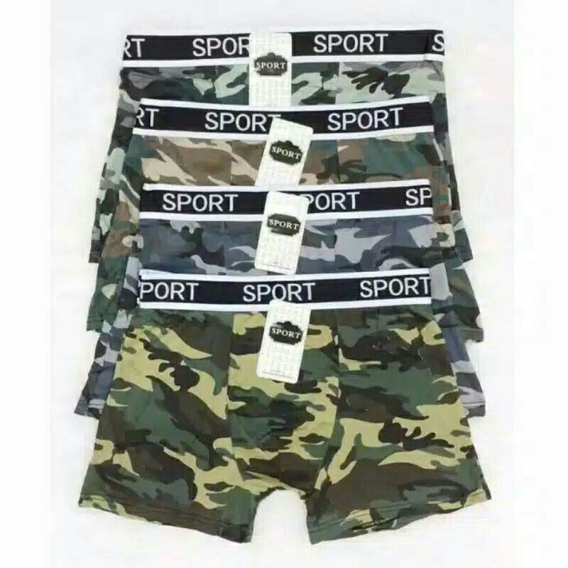 BOXER PRIA SPORT COWOK LELAKI MOTIF DALEMAN CELANA DALAM MURAH IMPOR