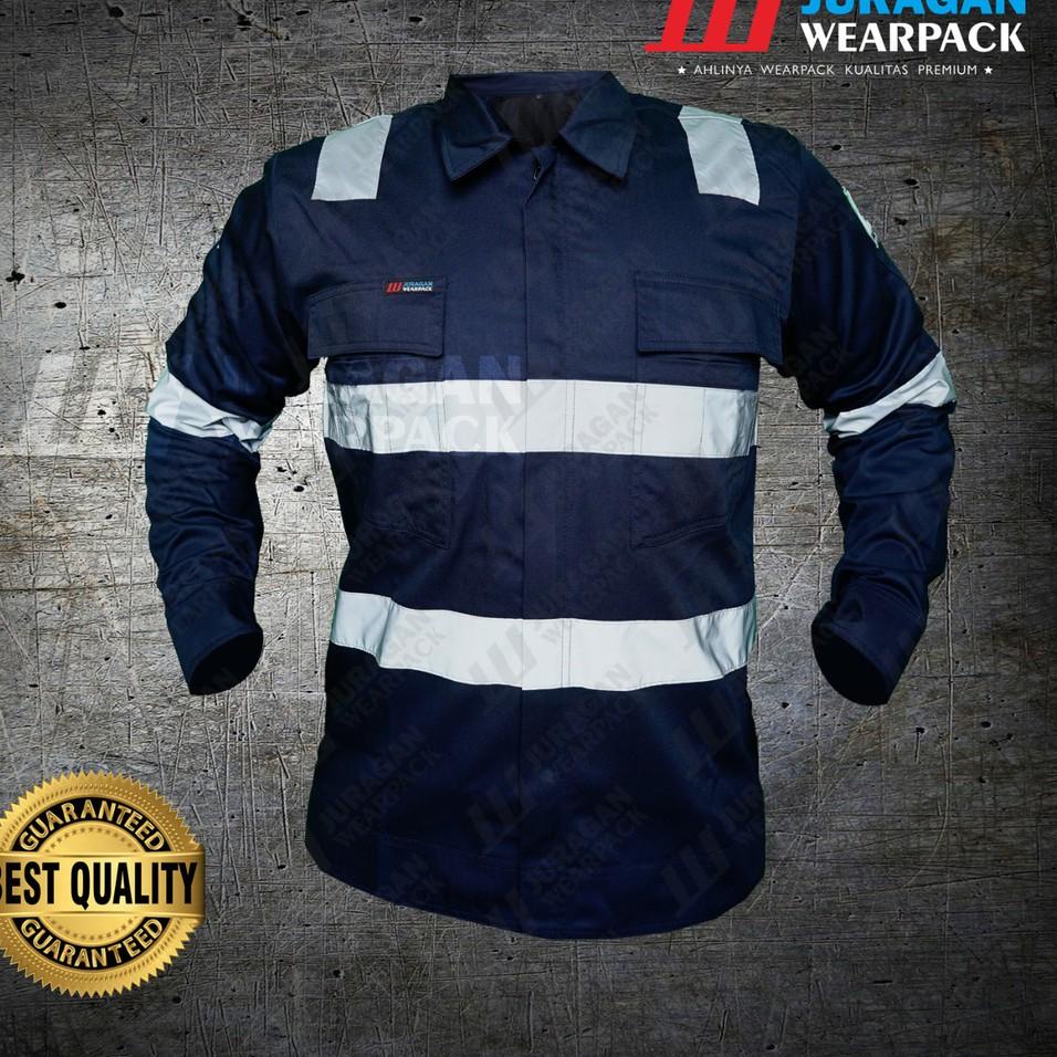Model Baru Wearpack Safety Terbaik Warna Biru Navy Lengan Panjang Shopee Indonesia