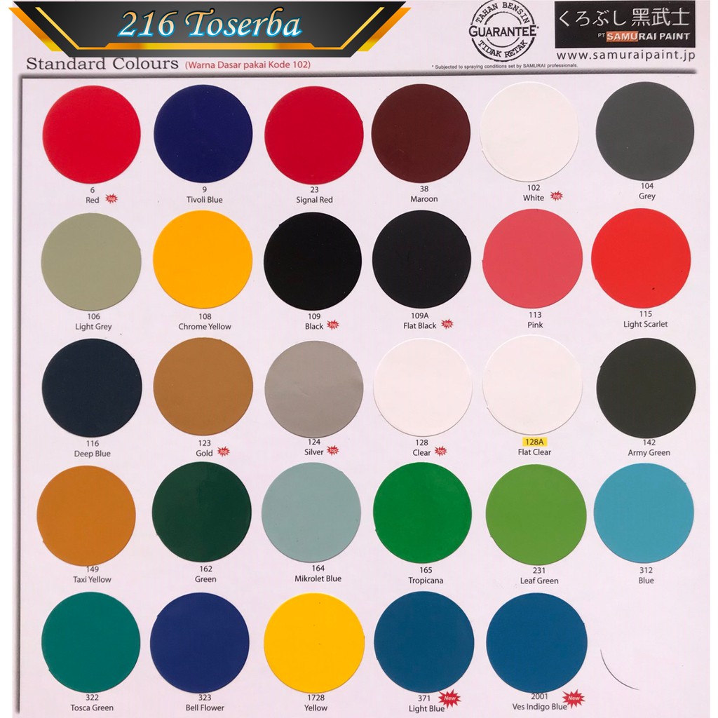 Samurai Paint Warna Standard Shopee Indonesia