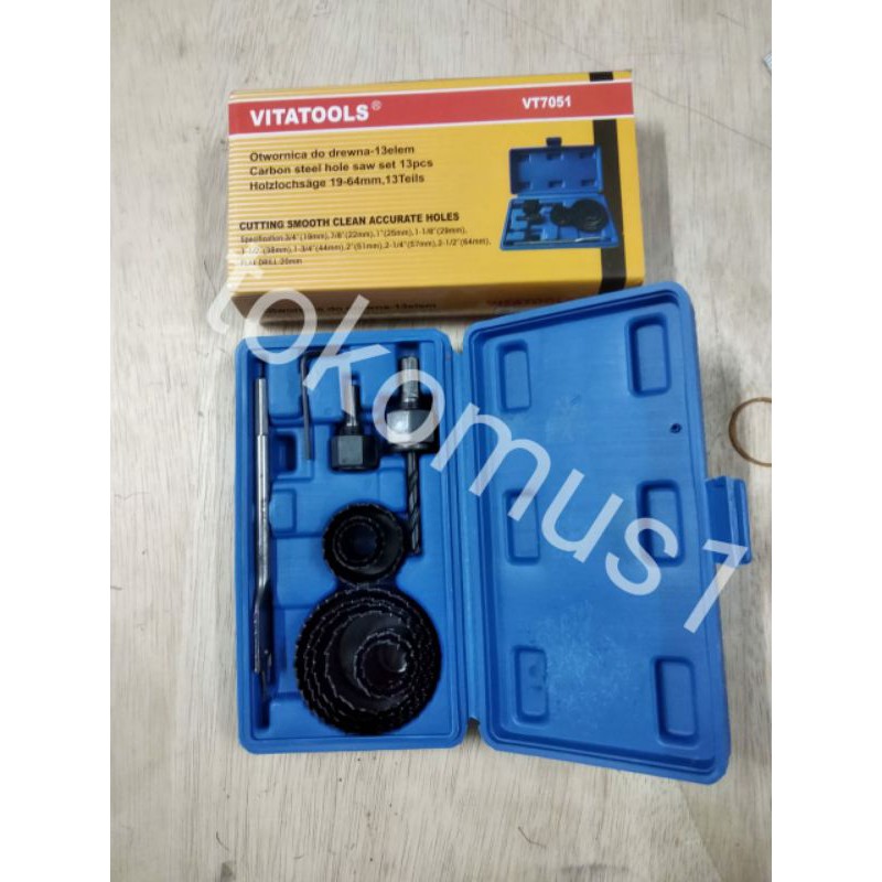 PROMO HOLE SAW SET 13 PCS TOOL KIT MATA BOR /HOLE SAW KIT 13 PCS MURAH BAGUS