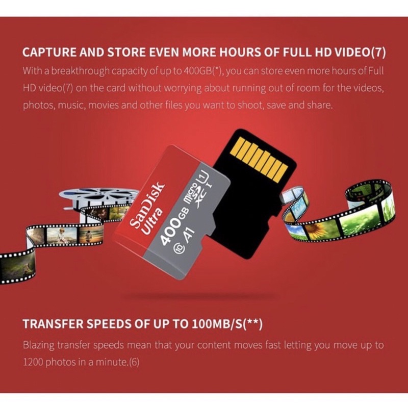 Memory card MicroSD Sandisk ultra Class 10 100MB/S