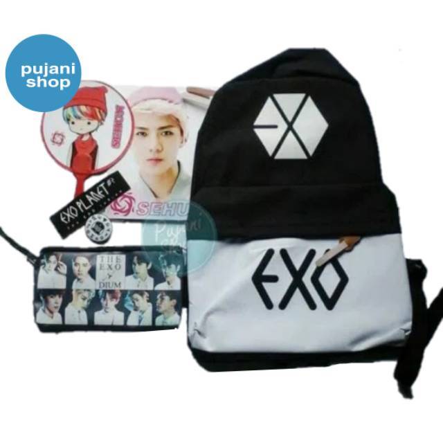 

Paket Hemat EXO / Tas Ransel K-pop EXO / Buku KPOP EXO / Kipas K POP EXO