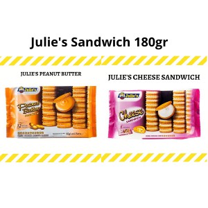 

Biskuit Julie's Sandwich 180gr Julies - Peanut Butter Kacang - Cheese Keju